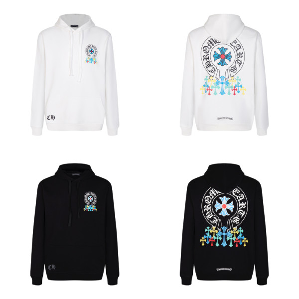 Chrome Hearts Fashion Colorful Cross Horseshoe Printed Hoodie