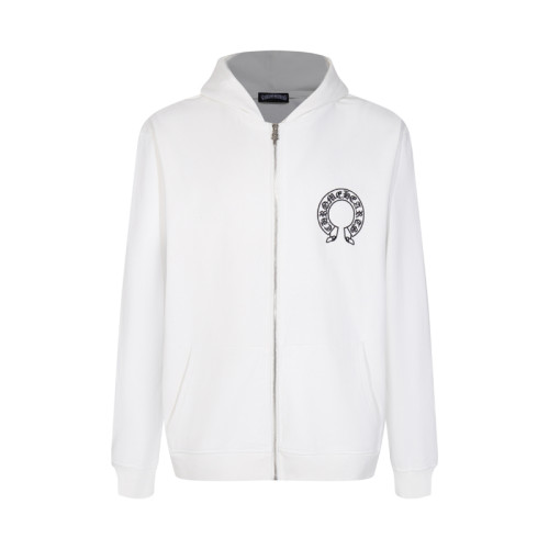 Chrome Hearts Heavy Industries Cross Sheepskin Embroidered Letter Hooded Zipper Sweater