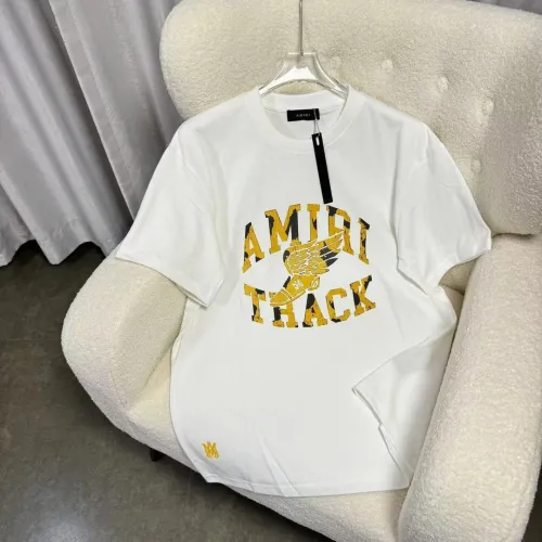 Amiri New Letters Printed Crew Neck T-shirt Unisex Casual Simple Classic Short Sleeve