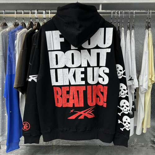 Hellstar Skull Print High Quality Terry Hoodie Sweatshirt Set