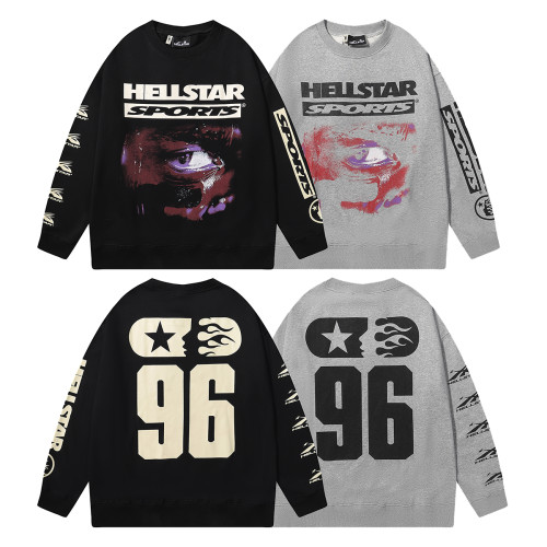 Hellstar Classic Eyes Unicorn Arms 96 Printed Pullover Unisex Casual Fleece Pullover Sweatshirts