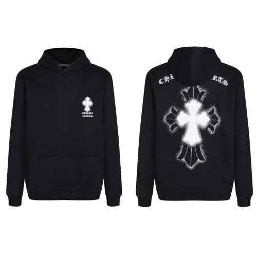 Chrome Hearts Fashion Embroidered Cross Hoodie Couple Loose Casual Sweatshirt