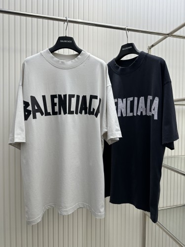 Balenciaga High Street Meiwen Paper Tape Letter Short Sleeve T-shirt