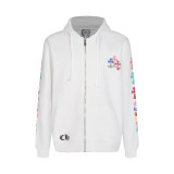 Chrome Hearts Unisex Colorful Cross Horseshoe Hooded Zipper Hoodie