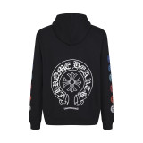Chrome Hearts Unisex Classic Colorful Horseshoe Arm Hooded Zipper Hoodie