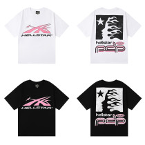 Hellstar Pink Printed Short Sleeve Unisex Casual Loose T-shirt