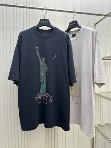 Balenciaga Couple High Street Statue of Liberty Printed T-shirt