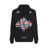 Chrome Hearts Unisex Colorful Cross Horseshoe Hooded Zipper Hoodie