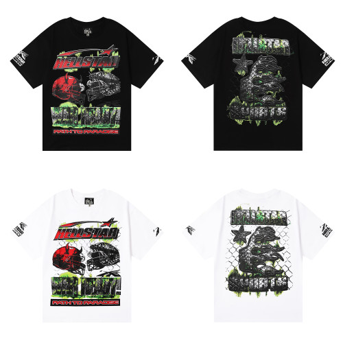 Hellstar Fashion Classic War Ready Printed T-shirt Unisex Casual Cotton Short Sleeve