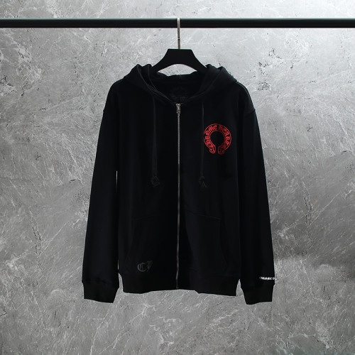 Chrome Hearts Foam Red Horseshoe Phantom Cross Zipper Hoodie