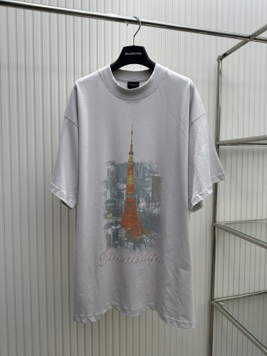 Balenciaga High Street Tokyo Ginza Exclusive Tower Night View Short Seeved T-shirt