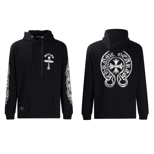 Chrome Hearts Graffiti Big Horseshoe Hand Painted Night Glow Hoodie