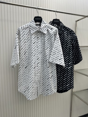 Balenciaga Fashion Full Logo Printed Short sleeved Shirt