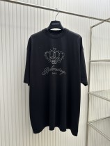 Balenciaga Fashion Flash Diamond Crown Short Sleeved T-shirt