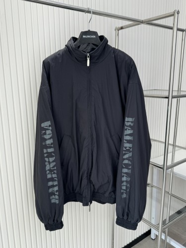 Balenciaga High Neck Double Zipper Letter Printed Sports Sprint Shirt