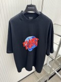 Balenciaga New Letter Print Perforated Short Sleeves