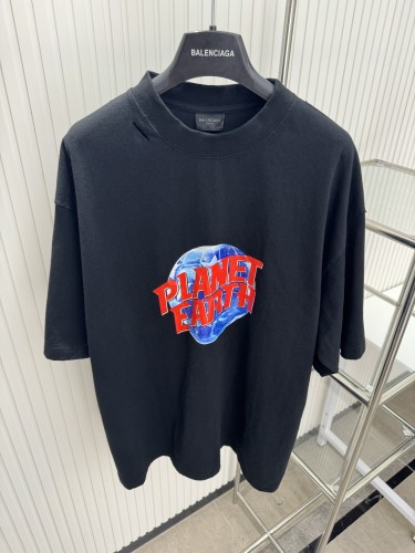 Balenciaga New Letter Print Perforated Short Sleeves