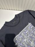 Balenciaga Classic Diamond Print Crack Damaged Washed Short Sleeved T-shirt