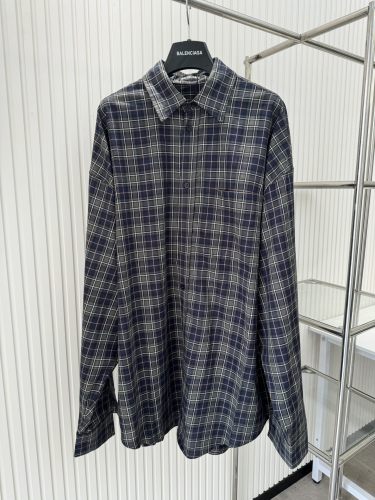 Balenciaga Thousand Bird Green Plaid Shirt