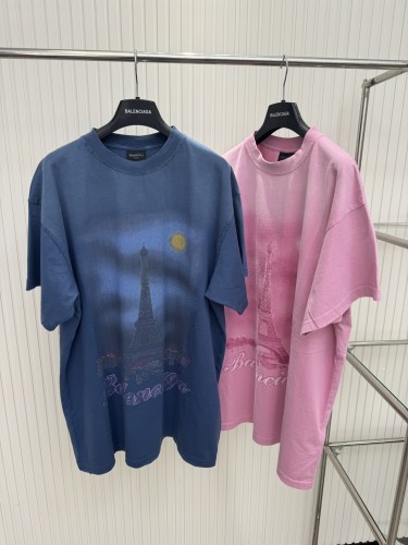Balenciaga New Tower Night Scene Short Sleeves