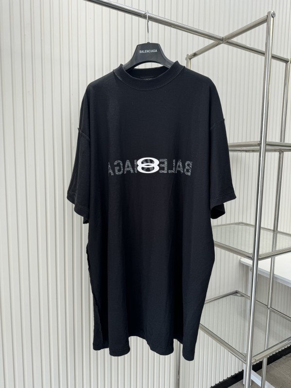 Balenciaga Reverse Letter Double Ring Cover Short Sleeve
