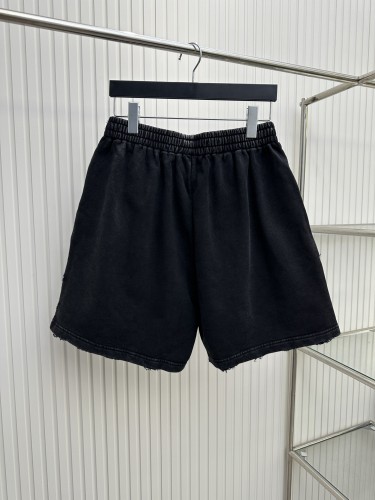 Balenciaga Fashion Flame Double Ring Printed Washed Casual Shorts