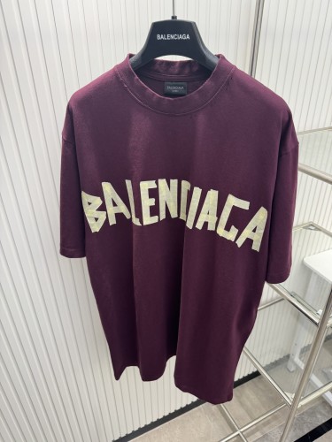 Balenciaga Classic Grained Paper Tape Letter Short Sleeved T-shirt