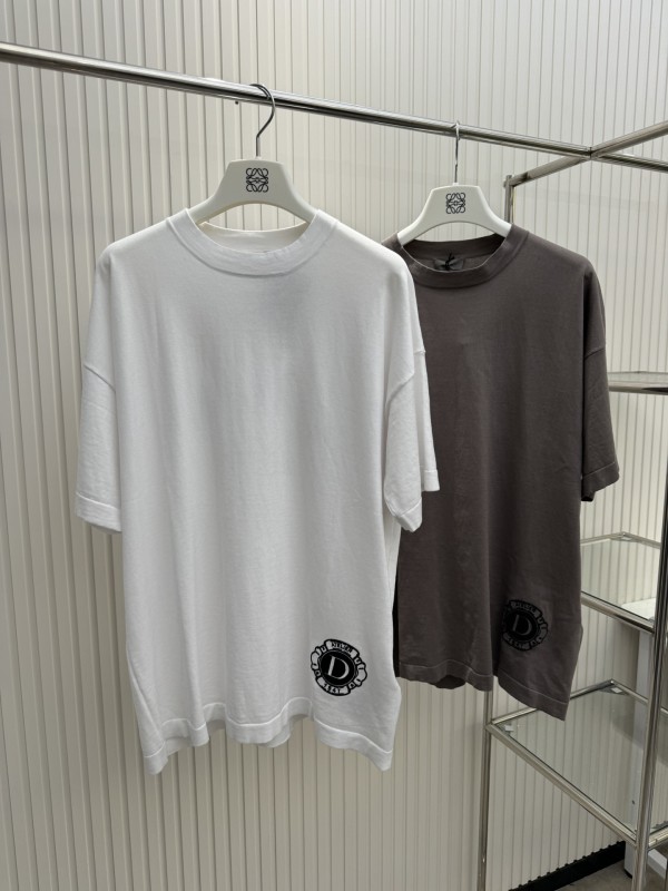 Dior Flocking Logo Embroidered Woolen Short Sleeves