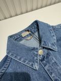 Dior New Retro Workwear Sticker Embroidered Denim Jacket Coat