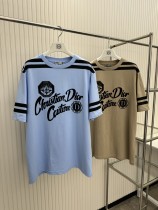Dior Street Dior 47 Logo Flocking Short Sleeves