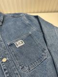 Dior New Retro Workwear Sticker Embroidered Denim Jacket Coat