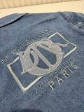 Dior New Retro Workwear Sticker Embroidered Denim Jacket Coat