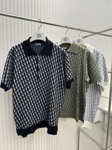 Dior Classic Oblique AOP Jacquard Knitted Polo Shirt