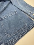 Dior New Retro Workwear Sticker Embroidered Denim Jacket Coat