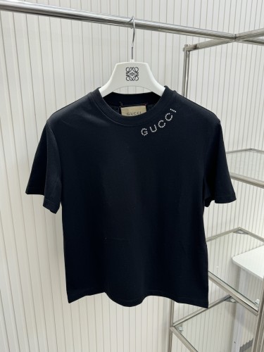 Gucci New Side Hot Drill G-Letter Round Neck Short Sleeves