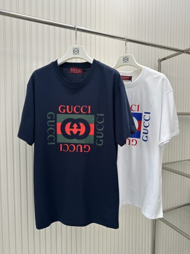Gucci Couple Square Letter Printed Casual Short Sleeves