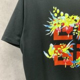 Givenchy High Street Flower Logo Printed Short Sleeve Unisex Simple Versatile T-shirt