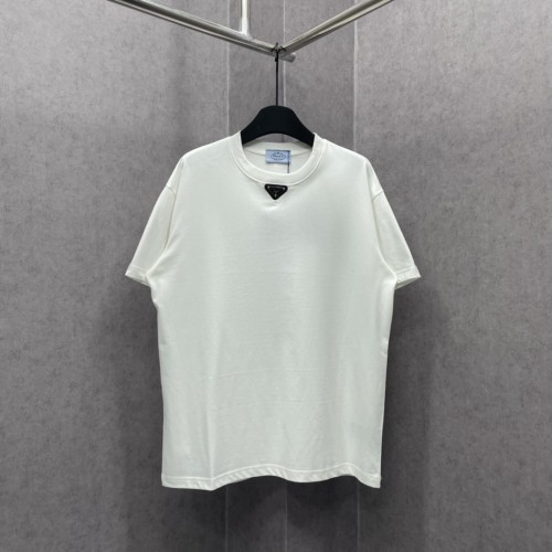 Prada New Classic Triangle Logo Short Sleeve Casual T-shirt