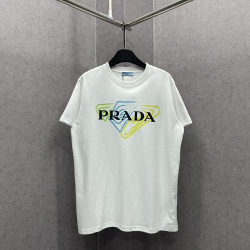 Prada Fashion Logo Print T-shirt Unisex Casual Loose Short Sleeves