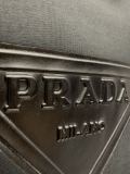 Prada Classic Triangle Leather Logo T-shirt Unisex Loose Short Sleeves