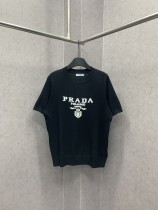 Prada Logo Letter T-shirt Couple Loose Short Sleeves