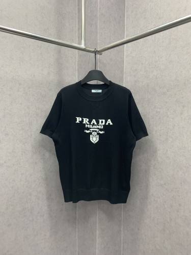 Prada Logo Letter T-shirt Couple Loose Short Sleeves