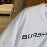 Burberry Classic Micro Label Overlap Printed Cotton Loose Short Sleeves