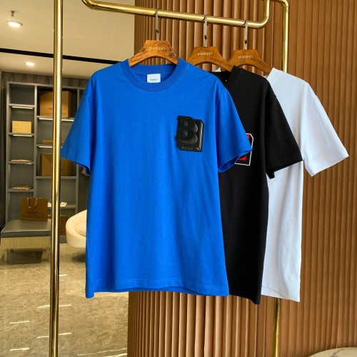 Burberry Classic B-Letter Pattern Short Sleeved Couple Cotton Casual T-shirt