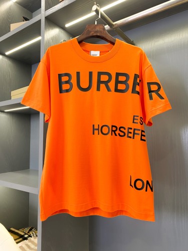 Burberry Personality Logo Printed Short Sleeved Couple Round Neck Casual T-shirt