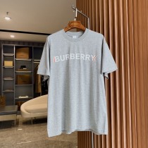 Burberry Classic Micro Label Overlap Printed Cotton Loose Short Sleeves