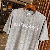 Burberry Classic Micro Label Overlap Printed Cotton Loose Short Sleeves