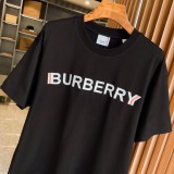 Burberry Classic Micro Label Overlap Printed Cotton Loose Short Sleeves