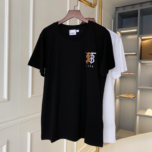 Burberry Classic Logo Embroidered Short Sleeve Couple Cotton Casual T-shirt