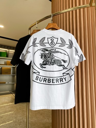 Burberry Warhorse Equestrian Knight Print Short Sleeve Couple Round Neck Casual T-shirt